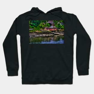 Two Boats On River Wear Mud Bank Hoodie